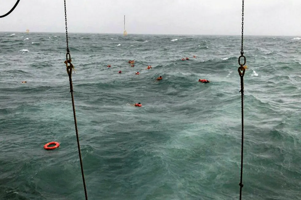 Rescue: more than 100 people were rescued from the waters of the South China Sea after the Dayang Topaz struck the Baram B platform off Sarawak