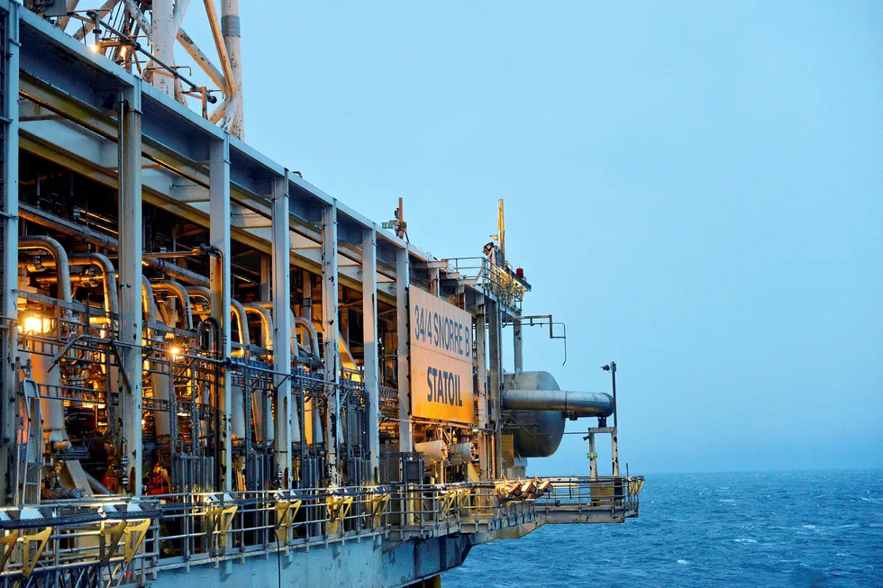 In the spotlight: the Snorre B facility has been hit by the strike