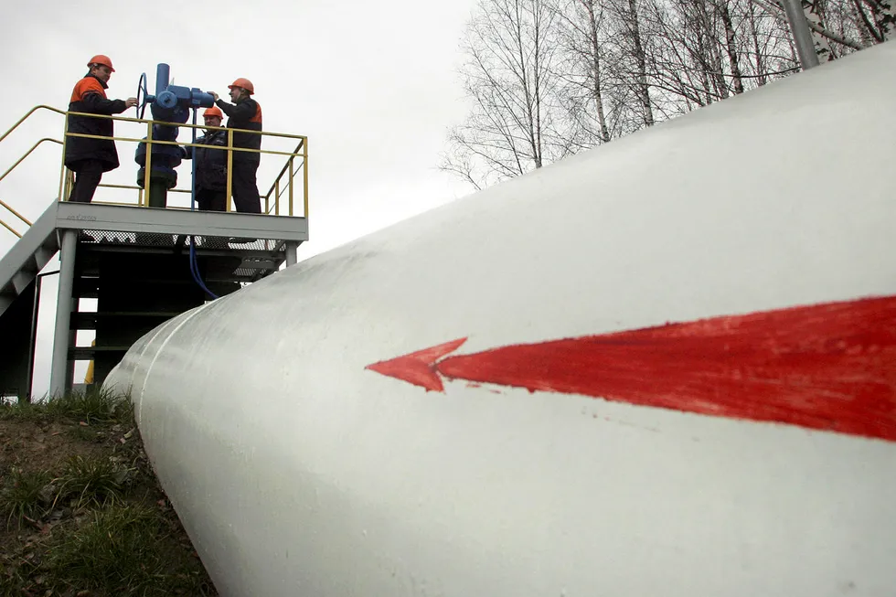 On tap: workers at a Druzhba pump station