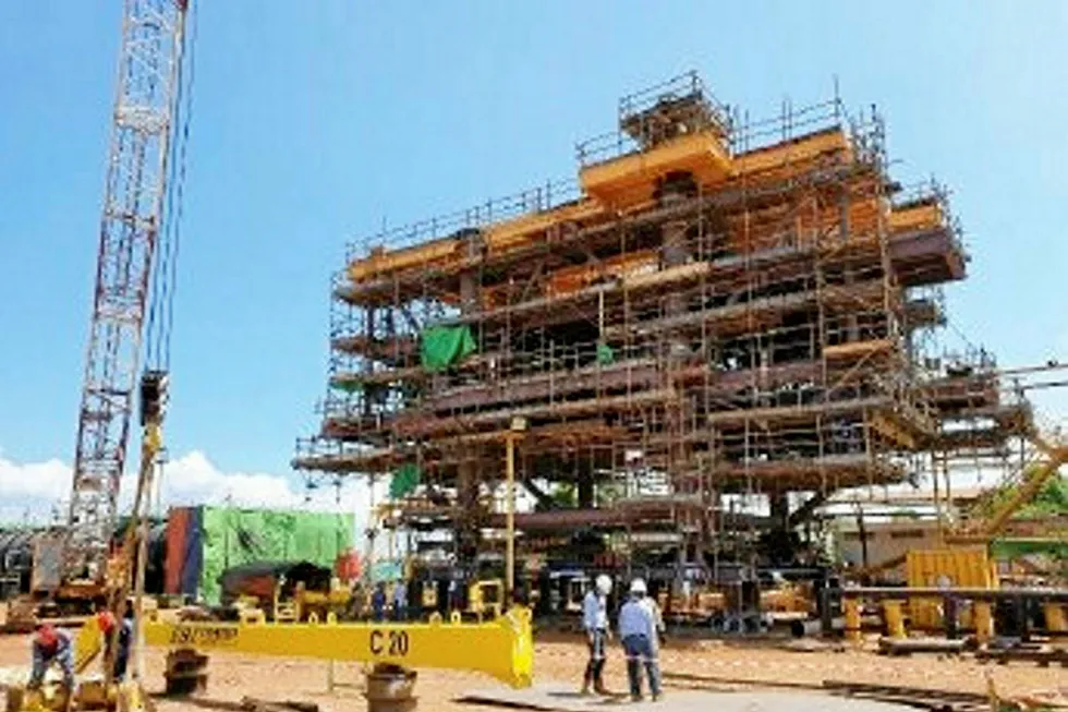 The Apsara platform: when it was being built at the NOV Profab yard in Indonesia