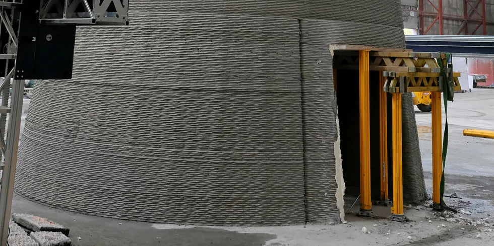A 3D- printed tower base.