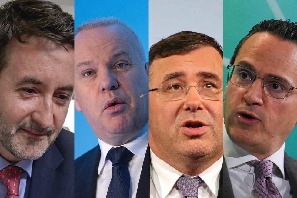Refining boon: Chief executives Josu Jon Imaz of Repsol; Anders Opedal of Equinor; Patrick Pouyanne of TotalEnergies and Wael Sawan of Shell.