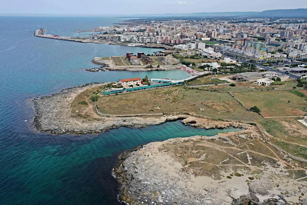 Adriatic: An aerial view of the Puglia region of southern Italy