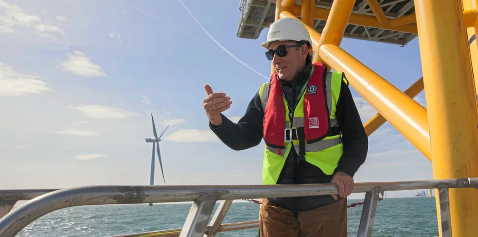 Ignacio Galan at an Iberdrola offshore wind project.