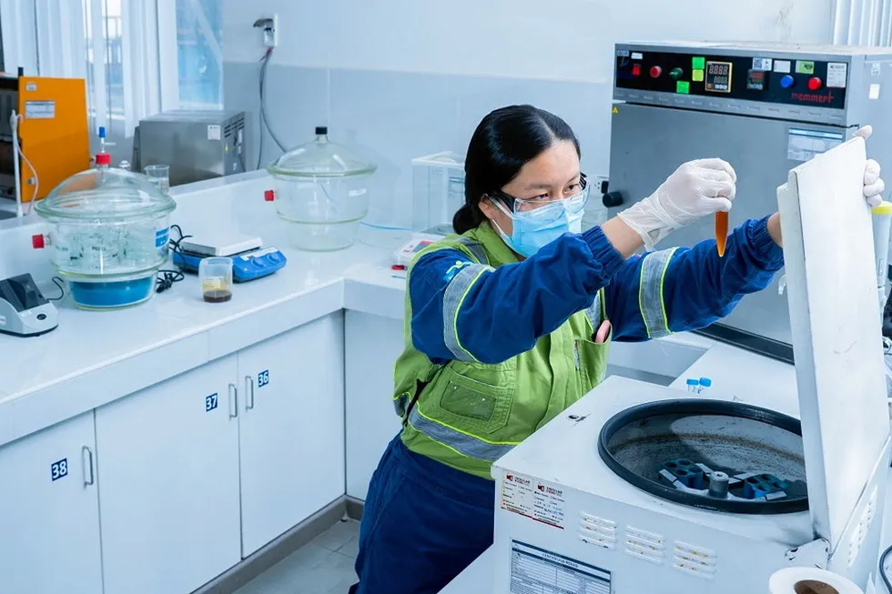Fish oil researcher in Peru.