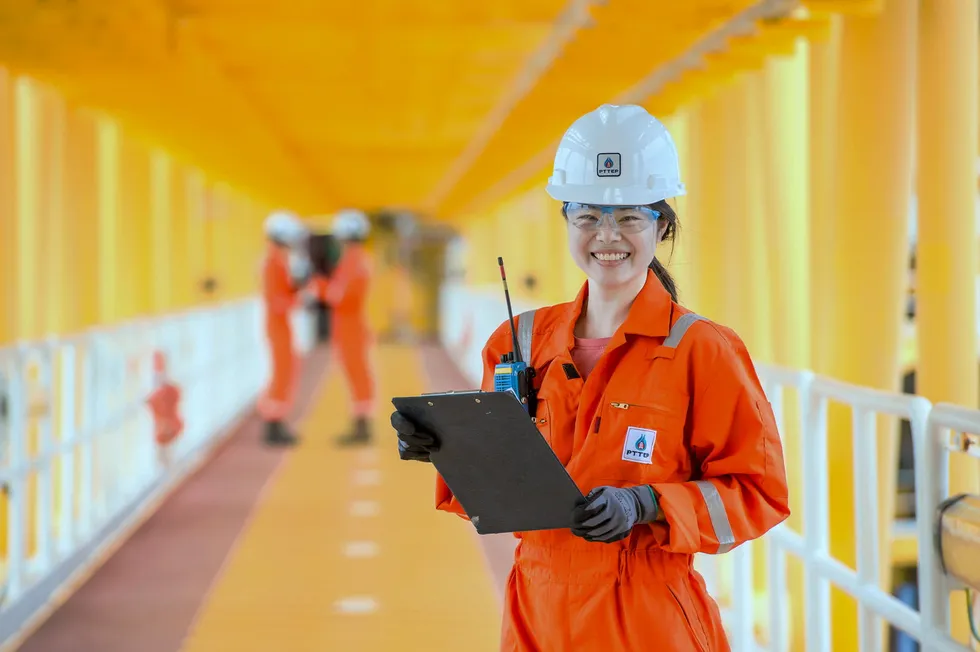 A good day: a PTTEP offshore worker