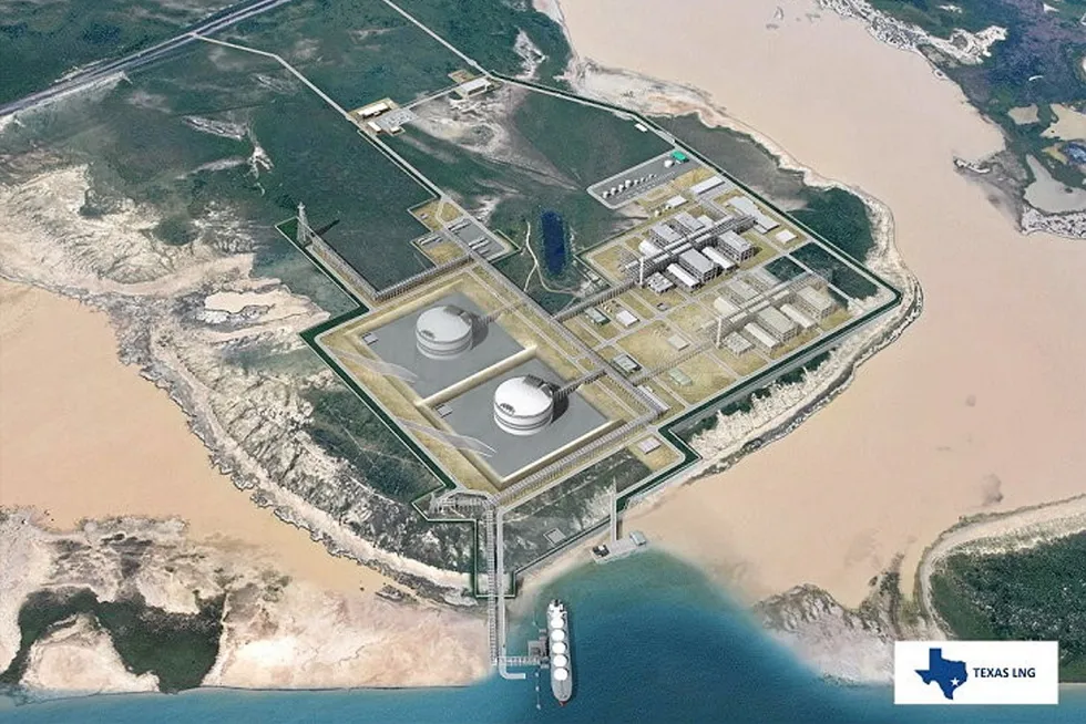 A schematic of Texas LNG, to be located in Brownsville, Texas, USA.