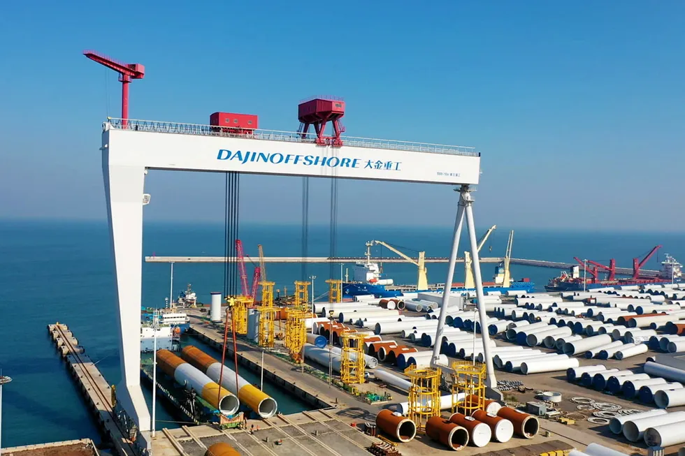 Dajin is supplying monopiles to RWE's Thor offshore wind farm in Danish waters.