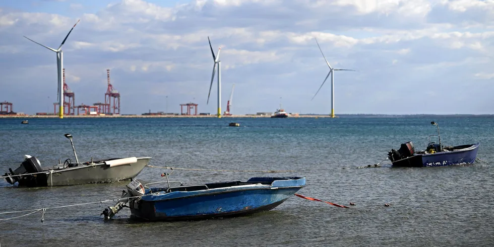 Renexia's Beleolico nearshore array in the port area of Taranto, Italy