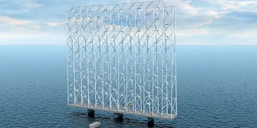 CGI of Wind Catching Systems' floating wind power concept, Windcatcher