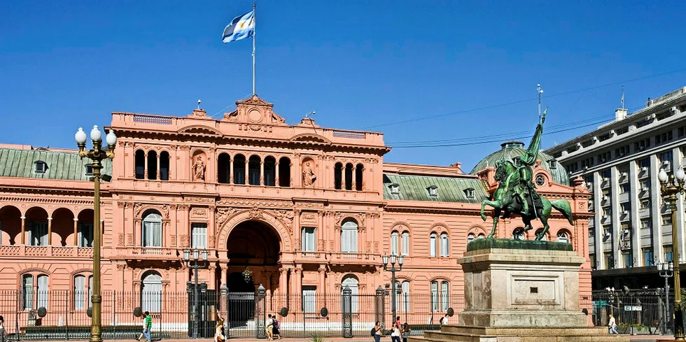 Argentina's Casa Rosada government headquarters in Buenos Aires.