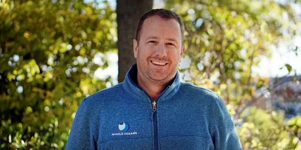 Whole Oceans CEO Jacob Barlett is happy to have received the final permit needed to begin construction of the company's land-based salmon farm in Maine.