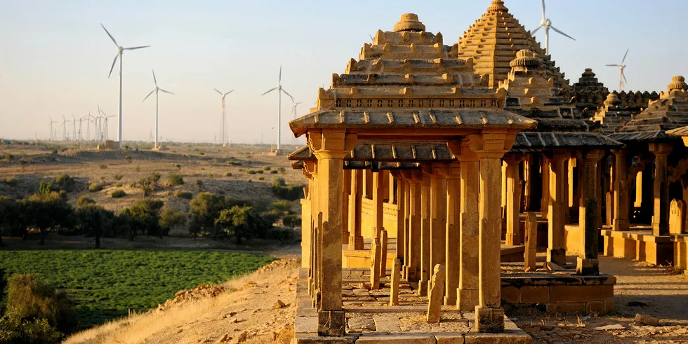 "The Golden City" in Rajasthan and wind turbines