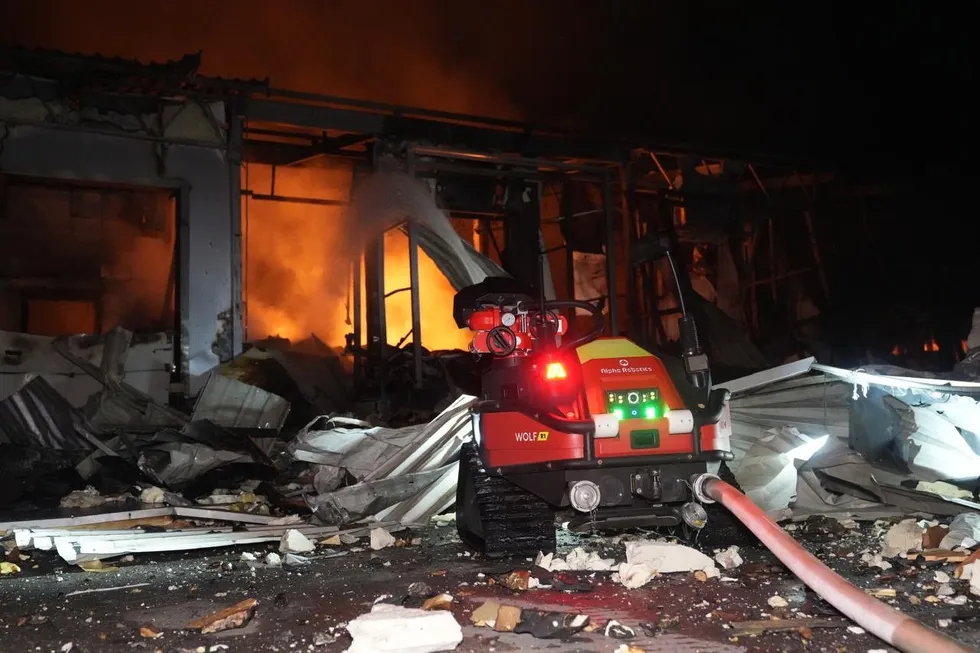 Firefighters spent four hours at the plant
