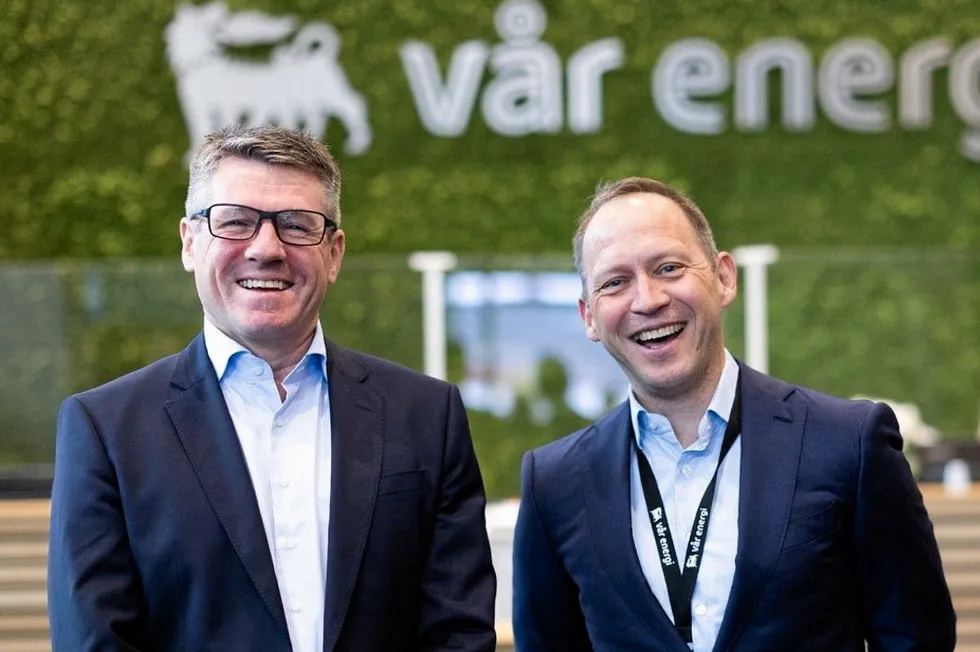 Vaar Energi chief executive Nick Walker (left) and chief operating officer Torger Rod.