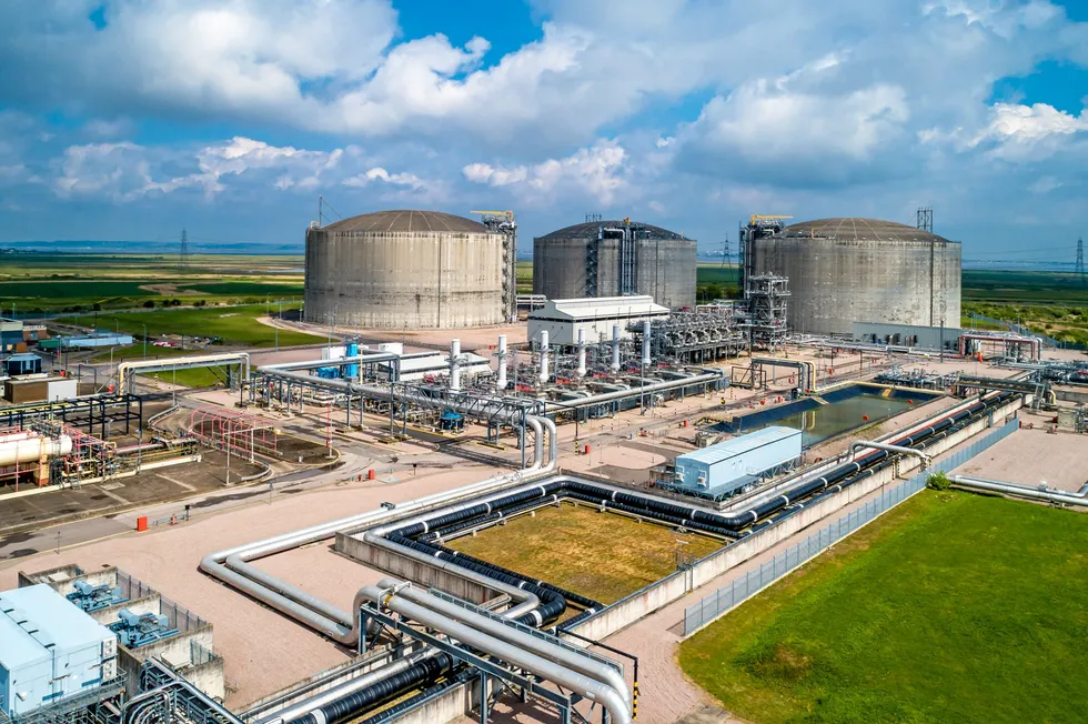 Grain LNG Terminal on the Isle of Grain, Kent, UK.