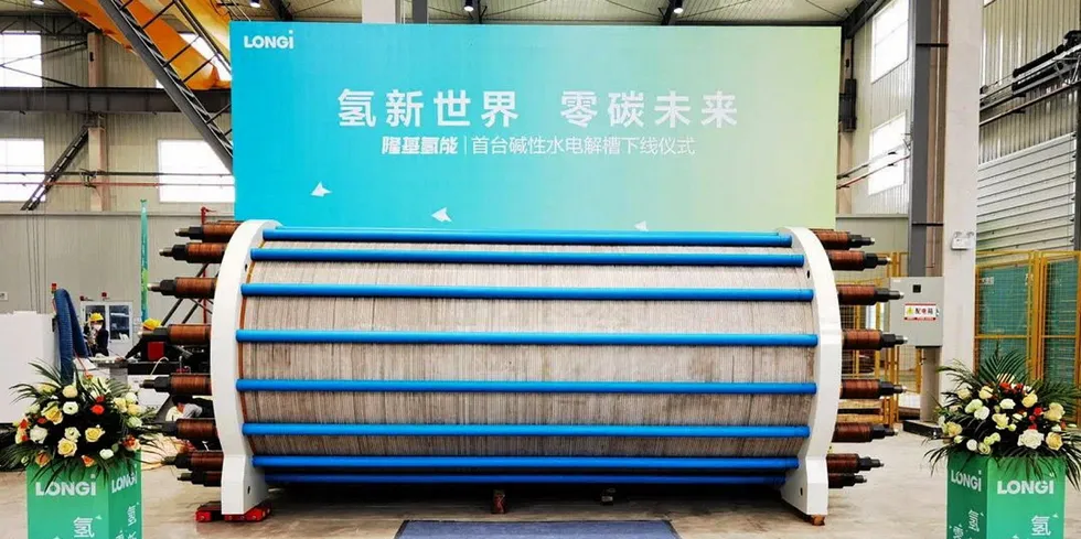 An electrolyser manufactured by Chinese OEM Longi.