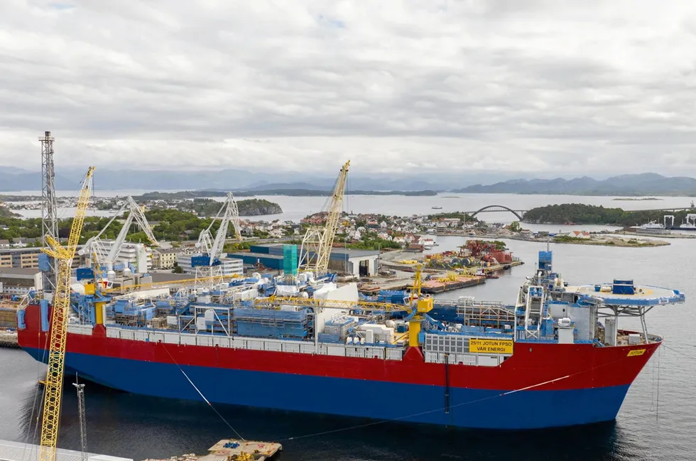 The Jotun FPSO at Rosenberg shipyard near Stavanger
