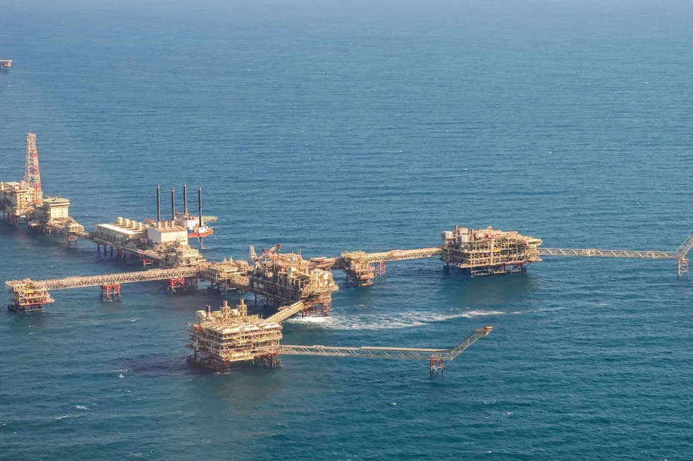 Expansion plans: a key Adnoc platform offshore the Emirate of Abu Dhabi