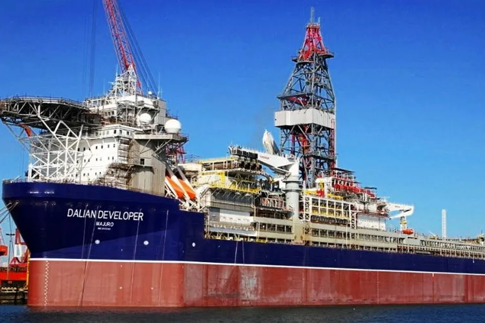 The Drillship DDD since 2013 has been stacked at COSCO Dalian in China.