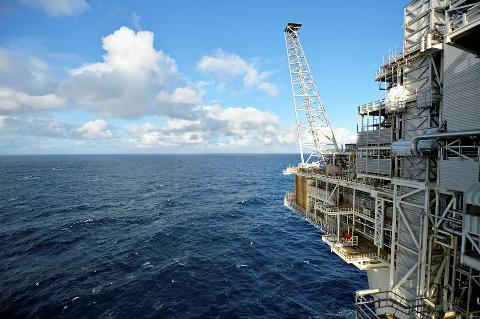 The Troll A platform in the Norwegian North Sea