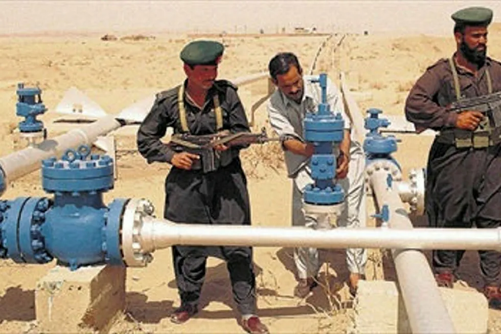 Under attack: paramilitary soldiers guard installations on the Sui gas fields in Pakistan's Balochistan province