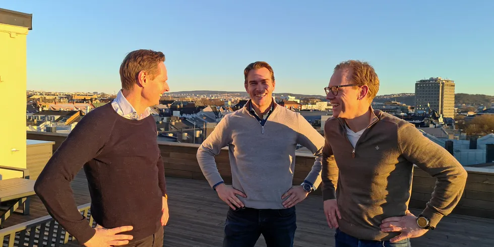 The Hawk Seafood team. L-R: Chairman Johan Michelsen, General Manager Joakim Karlsen and partner Kristoffer Jordheim.