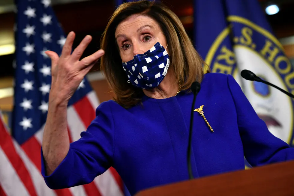 Potential aid package: US House of Representatives Speaker Nancy Pelosi is in talks with Treasury Secretary Steven Mnuchin