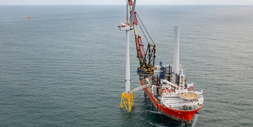 Seagreen's first turbine is installed.