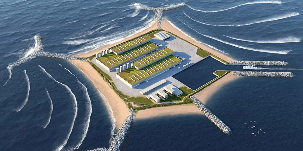 Visualisation of environmentally friendly energy island.