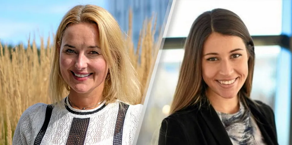 Aker BioMarine Director of Sustainability Ragnhild Dragoy and Communications Director Marte Dalsegg. The Kjell Inge Rokke-owned company harvests and processes krill.