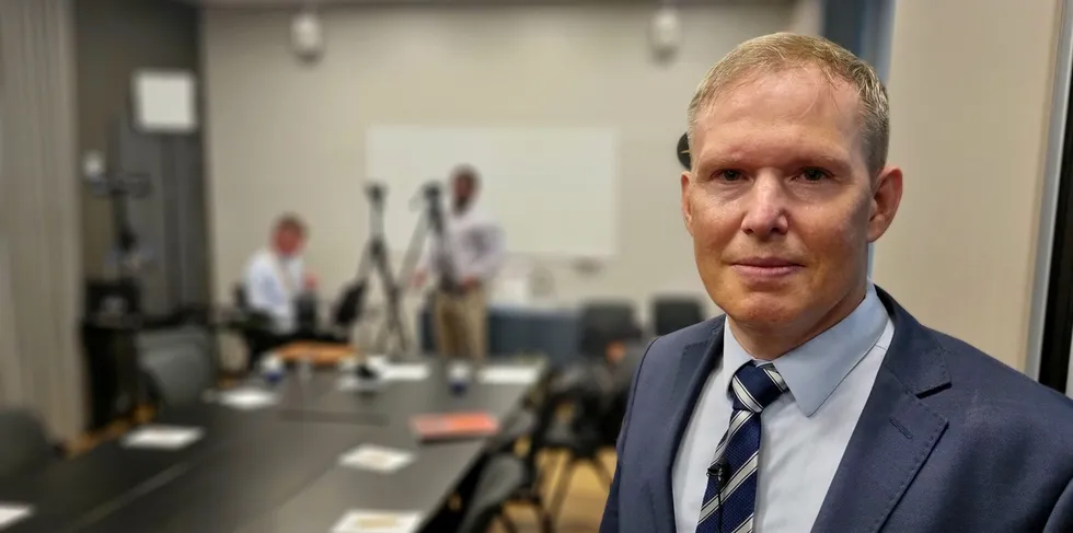Mowi CEO Ivan Vindheim preparing to present the company's second quarter 2022 results.