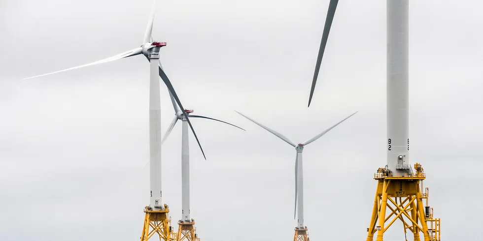 The Block Island Wind Farm off the coast of Rhode Island is the first US offshore wind farm.