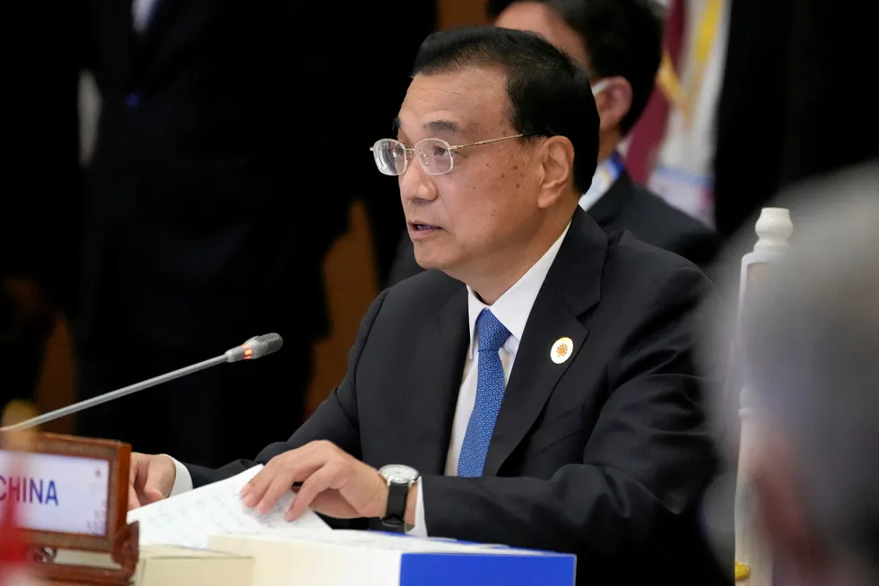 Gas supply call: China Premier Li Keqiang.
