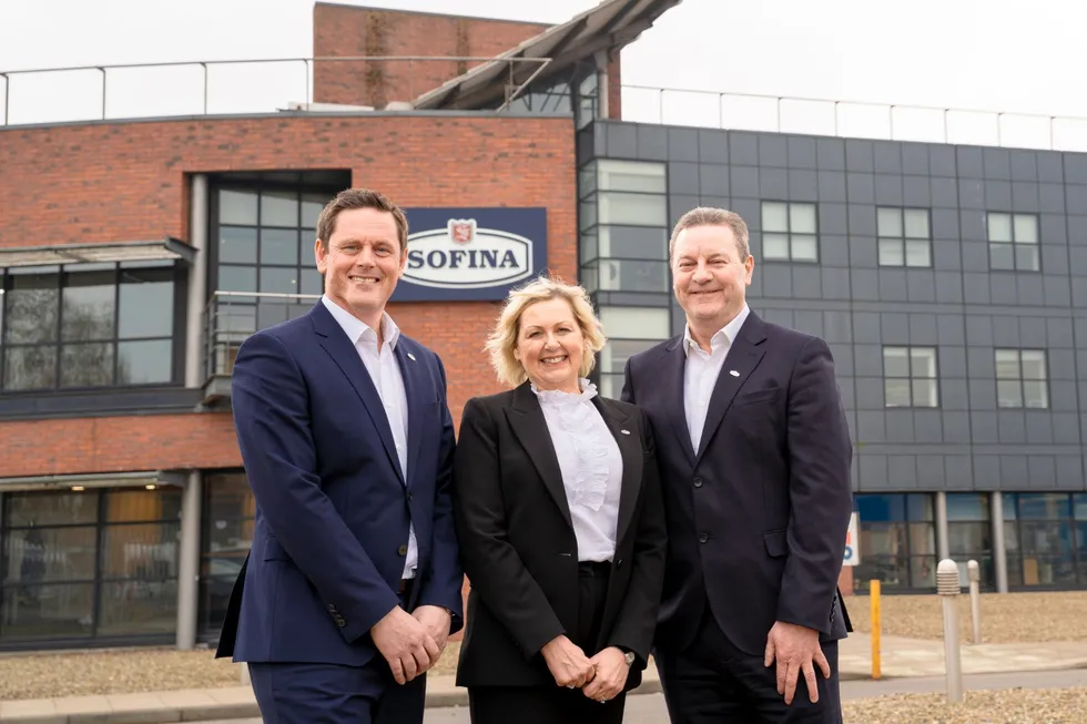 New appointments at Sofina Foods Europe: From left to right, James Pirie (chief commercial officer), Helen Watts (chief people officer) and Stuart Herd (chief growth officer).
