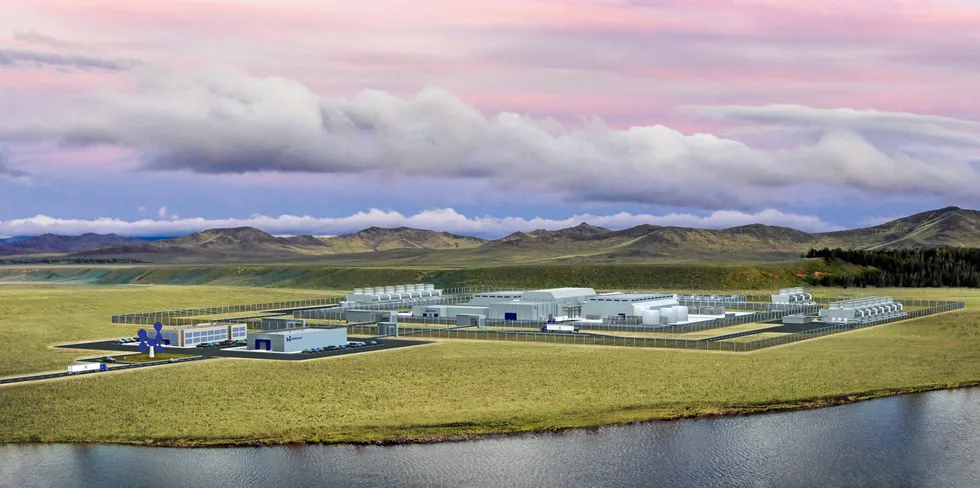 A rendering of a NuScale SMR plant.