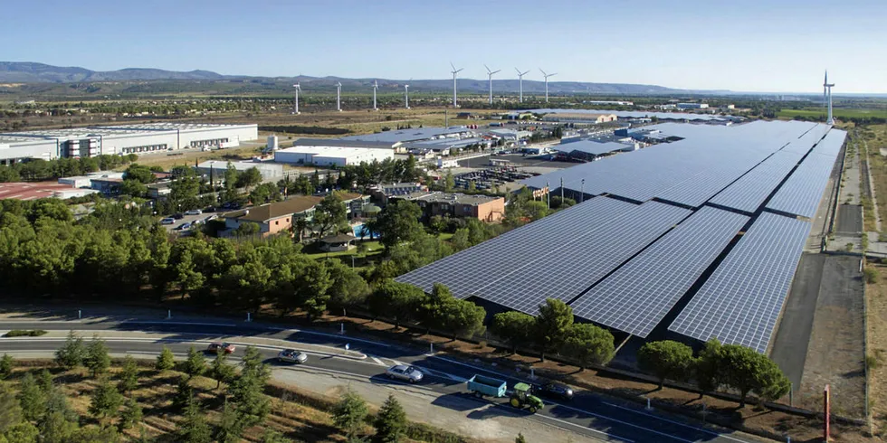 La Compagnie du Vent's 13.5MW Walon Rivesaltes solar park in southern France. Photo: La Compagnie du Vent