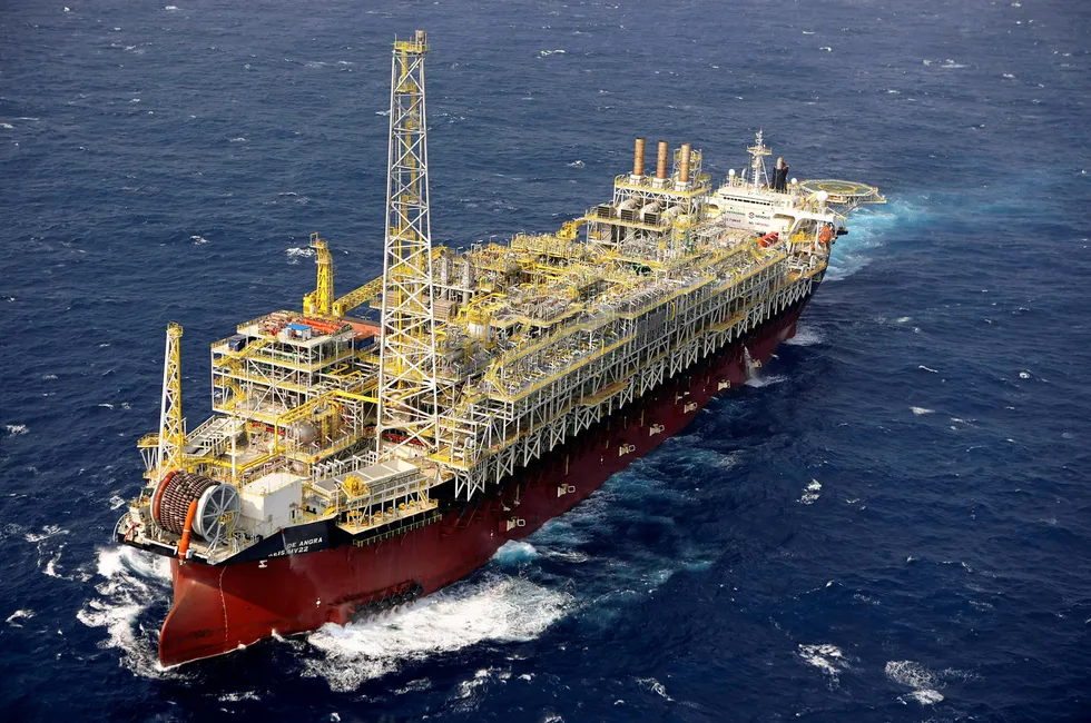 Cidade de Angra dos Reis FPSO operating in the Tupi pre-salt field offshore Brazil.