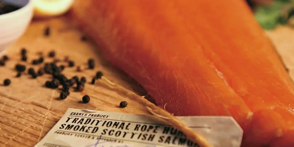 Grants Oak Smoked rope hung salmon.