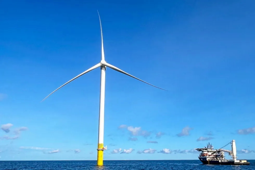 . First Siemens Gamesa 11MW turbine installed at Revolution Wind.
