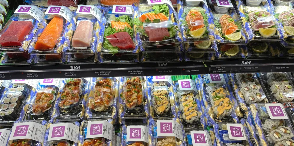US supermarket chain Wegmans sells a wide assortment of sushi under its private label.