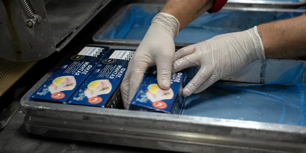 Has China stabbed itself in the foot? Pollock is processed into value-added products for the Russian market in a Russian Fishery Company factory.