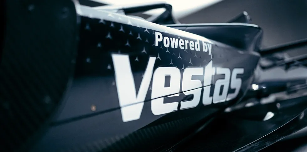 A Vestas-branded Formula E Mercedes Benz.