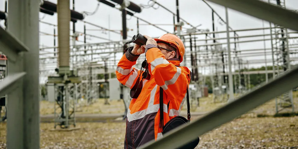 Monitoring at German TSO 50Hertz - technicians during substation inspection