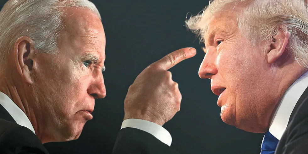 Former vice-president Joe Biden and President Donald Trump.