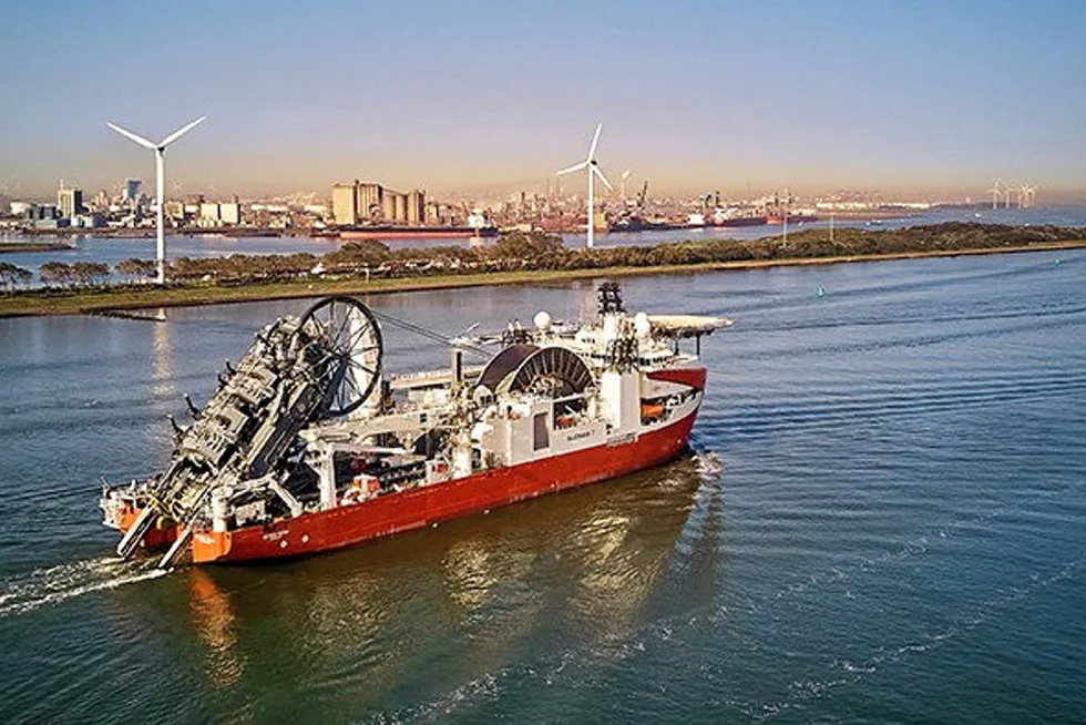 Subsea 7's Seven Vega reel lay vessel.