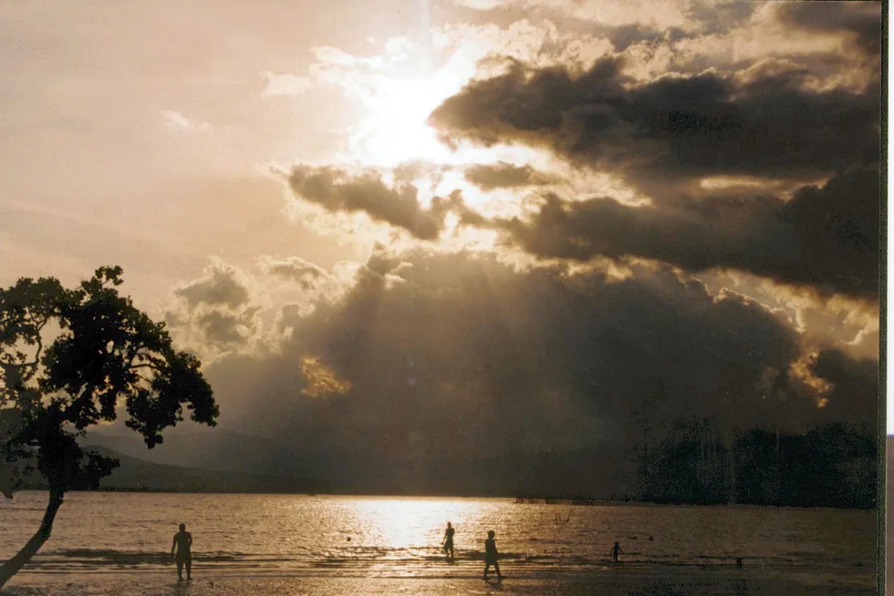 Scenic: a Palawan beach at sunset in the Philippines.