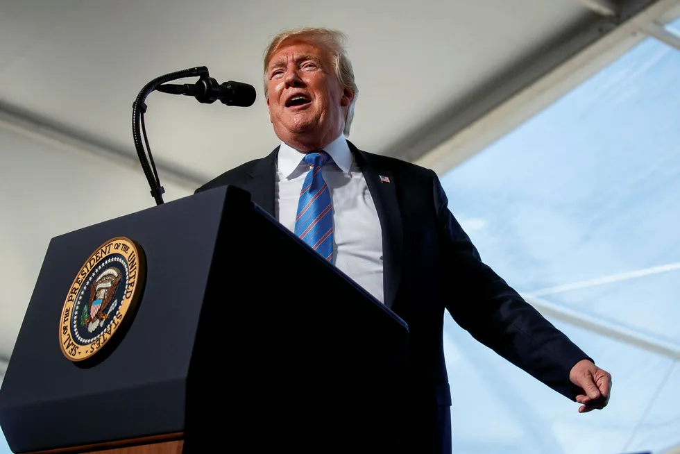 Escalating tension: US President Donald Trump has threatened Iran with "great force" if it attacks US interests in the Middle East