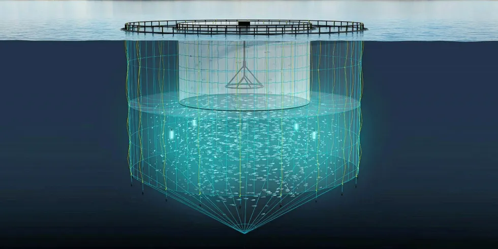 Illustration of Akva's Tubenet solutions system.