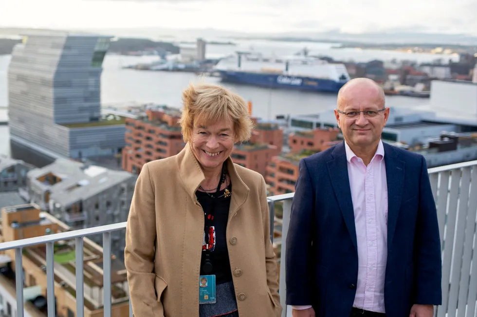 Anne Hvistendahl, global head of seafood at DNB, and Dag Sletmo, senior analyst at DNB Seafood.